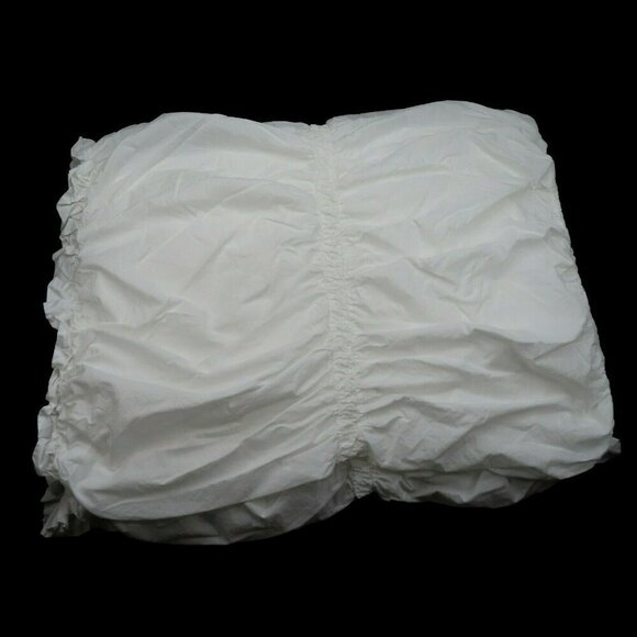 Simply Shabby Chic TWIN Solid White Ruched Smocked Duvet Cover Rachel Ashwell - Picture 1 of 6